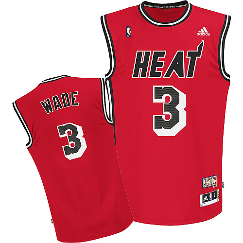  NBA Miami Heat 3 Dwyane Wade Hardwood Classic Fashion Swingman Red Jersey